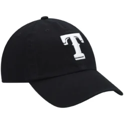 Men's Texas Rangers '47 Black On Black Logo Clean Up Adjustable Hat -BaseballCap Hub Store mens 47 texas rangers black on black logo clean up adjustable hat pi4701000 altimages ff 4701694 3b5d99491b1ca903b213alt3 full