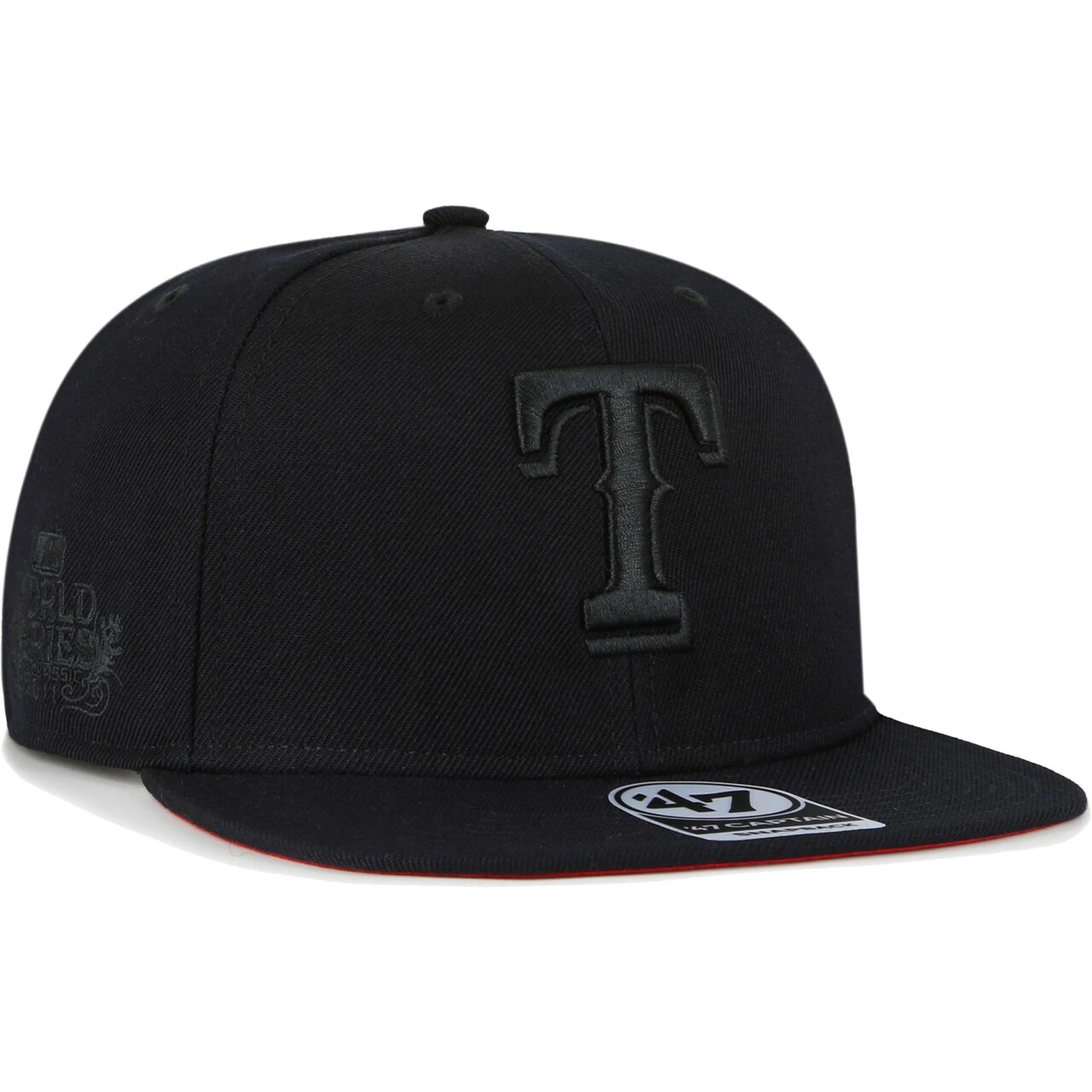Men's Texas Rangers '47 Black On Black Sure Shot Captain Snapback Hat 1 Men's Texas Rangers '47 Black On Black Sure Shot Captain Snapback Hat