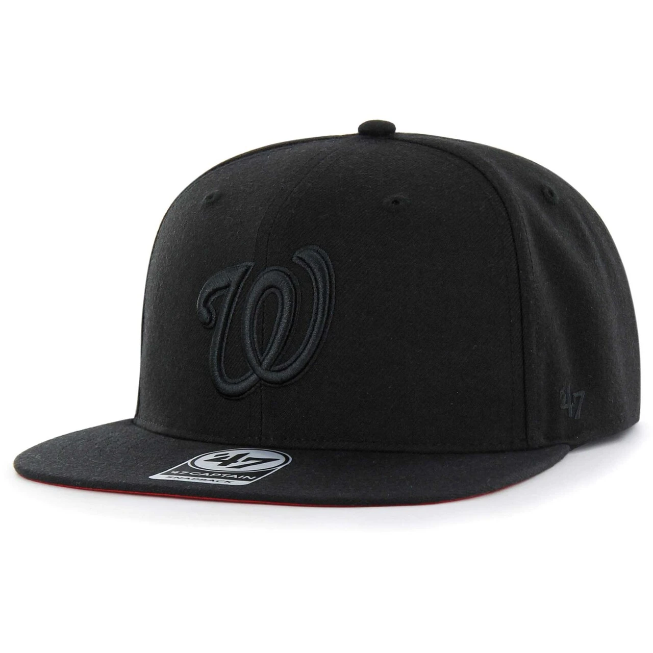 Men's Washington Nationals '47 Black On Black Sure Shot Captain Snapback Hat 2 Men's Washington Nationals '47 Black On Black Sure Shot Captain Snapback Hat - Image 2