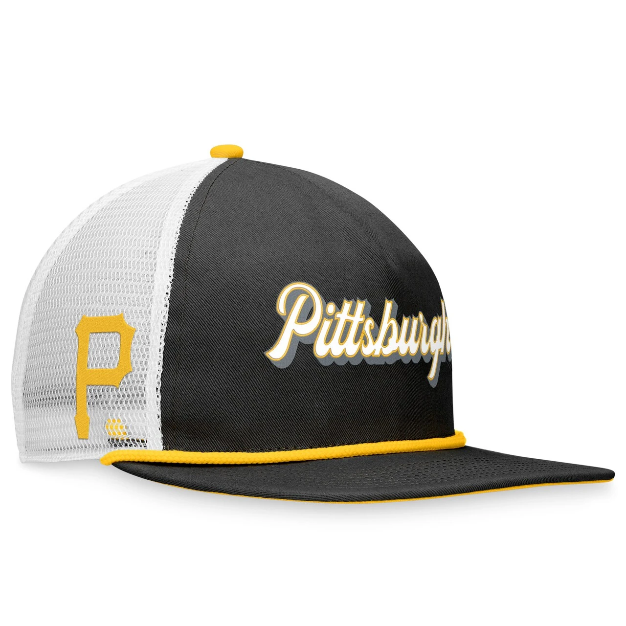 Men's Pittsburgh Pirates Fanatics Branded Black Heritage Golfer Snapback Hat 1 Men's Pittsburgh Pirates Fanatics Branded Black Heritage Golfer Snapback Hat