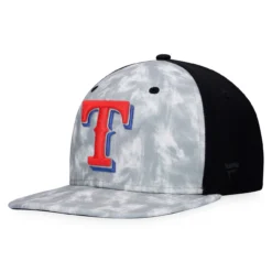 Men's Texas Rangers Majestic Gray Smoke Dye Snapback Hat