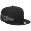 Men's Philadelphia Phillies New Era Black Jersey 59FIFTY Fitted Hat