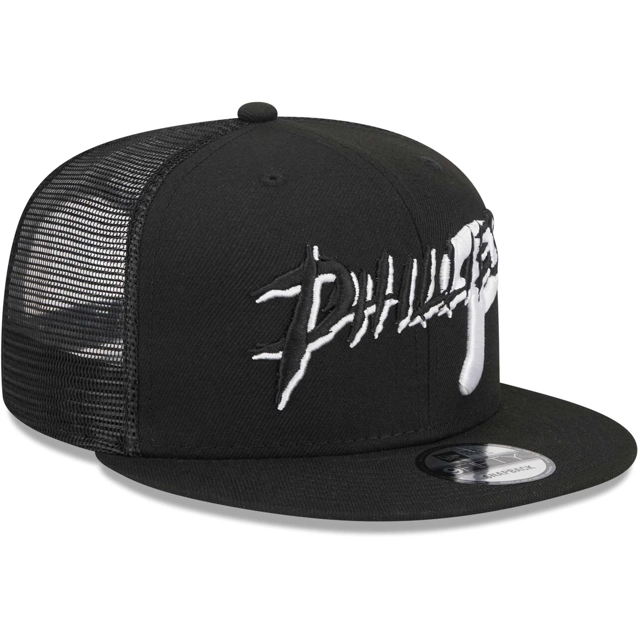 Men's Philadelphia Phillies New Era Black Street Trucker 9FIFTY Snapback Hat 1 Men's Philadelphia Phillies New Era Black Street Trucker 9FIFTY Snapback Hat