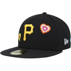 Men's Pittsburgh Pirates New Era Black Chain Stitch Heart 59FIFTY Fitted Hat