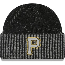 Men's Pittsburgh Pirates New Era Black Pop Flect Cuffed Knit Hat