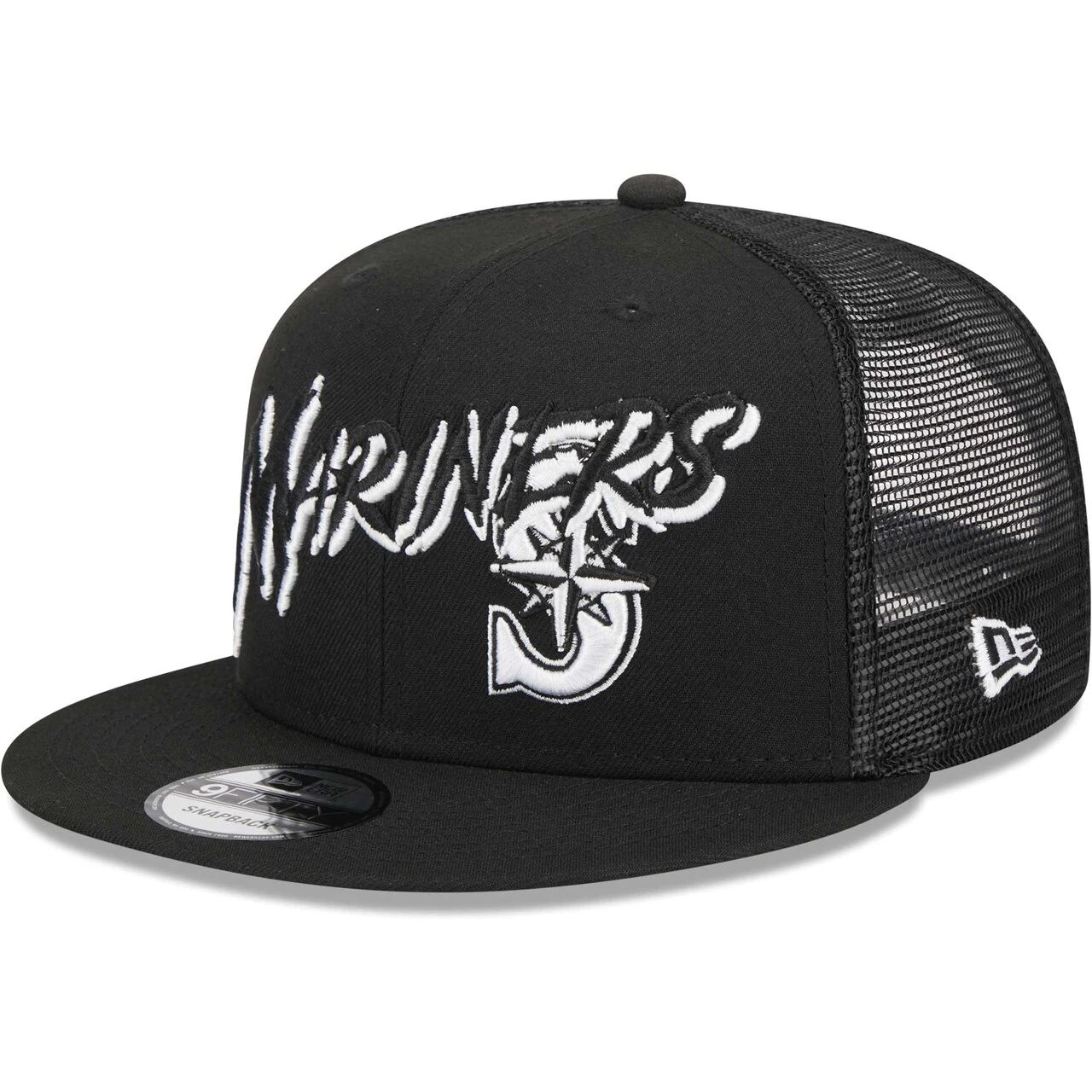 Men's Seattle Mariners New Era Black Street Trucker 9FIFTY Snapback Hat 3 Men's Seattle Mariners New Era Black Street Trucker 9FIFTY Snapback Hat - Image 3