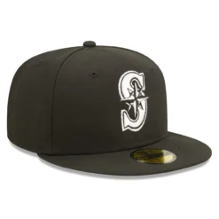 Men's Seattle Mariners New Era Black Team Logo 59FIFTY Fitted Hat -BaseballCap Hub Store mens new era black seattle mariners team logo 59fifty fitted hat pi4733000 altimages ff 4733499 af34ac399e75007204a9alt3 full