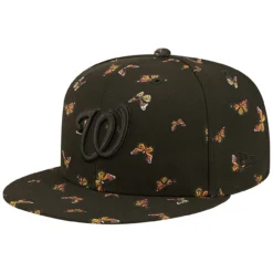Front Page 26 Men's Washington Nationals New Era Black Flutter 59FIFTY Fitted Hat