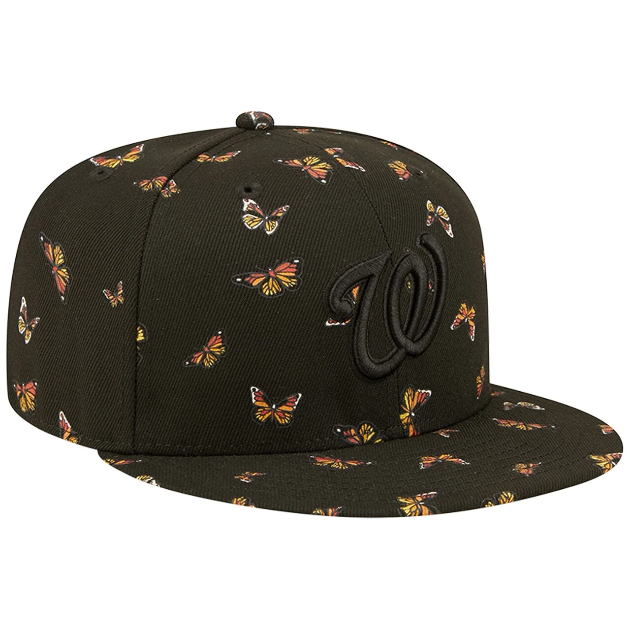 Men's Washington Nationals New Era Black Flutter 59FIFTY Fitted Hat 3 Men's Washington Nationals New Era Black Flutter 59FIFTY Fitted Hat - Image 3