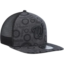Men's Washington Nationals New Era Black Repeat A-Frame 9FIFTY Trucker Snapback Hat -BaseballCap Hub Store mens new era black washington nationals repeat a frame 9fifty trucker snapback hat ss5 p 4961087pv 3u dn7wiu7qlt2dkjd9h2biv xuqubvh2mgv2kjej0opi