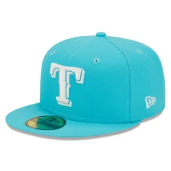 Men's Texas Rangers New Era Blue Vice Highlighter Logo 59FIFTY Fitted Hat