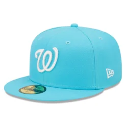 Men's Washington Nationals New Era Blue Vice Highlighter Logo 59FIFTY Fitted Hat