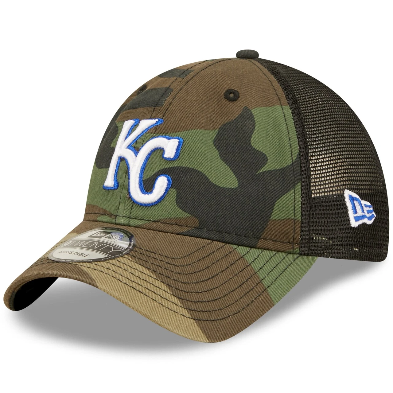 Men's Kansas City Royals New Era Camo 9TWENTY Trucker Snapback Hat 1 Men's Kansas City Royals New Era Camo 9TWENTY Trucker Snapback Hat