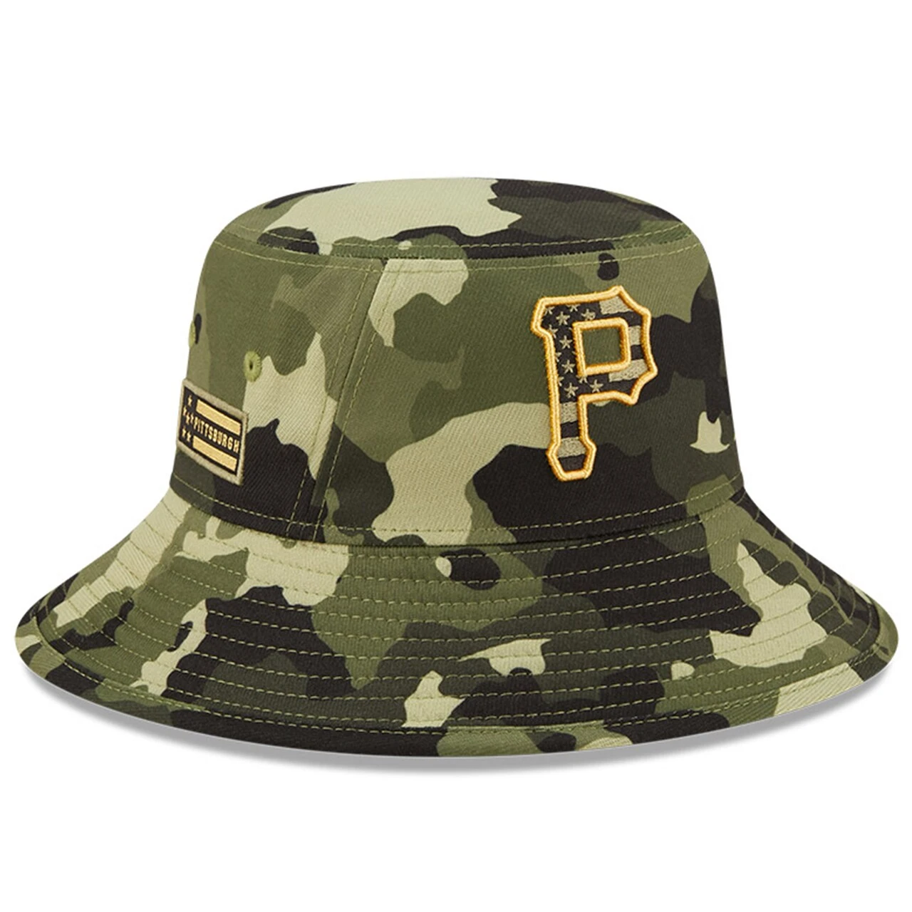 Men's Pittsburgh Pirates New Era Camo 2022 Armed Forces Day Bucket Hat 1 Men's Pittsburgh Pirates New Era Camo 2022 Armed Forces Day Bucket Hat
