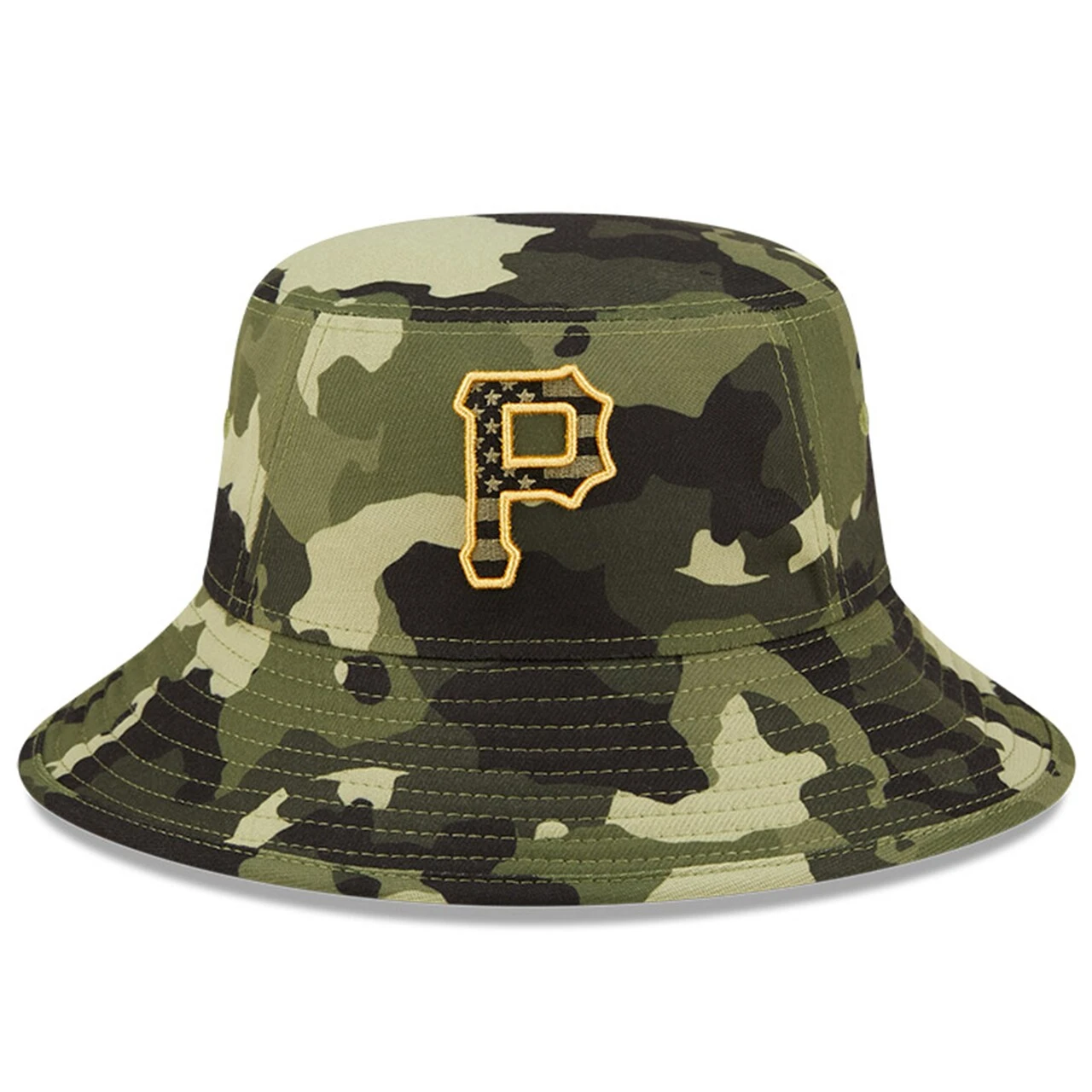Men's Pittsburgh Pirates New Era Camo 2022 Armed Forces Day Bucket Hat 2 Men's Pittsburgh Pirates New Era Camo 2022 Armed Forces Day Bucket Hat - Image 2