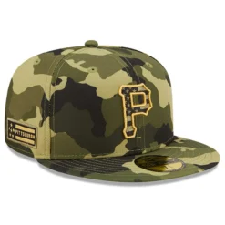 Men's Pittsburgh Pirates New Era Camo 2022 Armed Forces Day On-Field 59FIFTY Fitted Hat