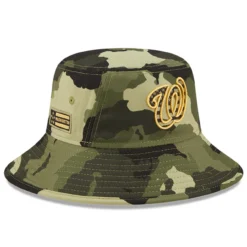 Men's Washington Nationals New Era Camo 2022 Armed Forces Day Bucket Hat