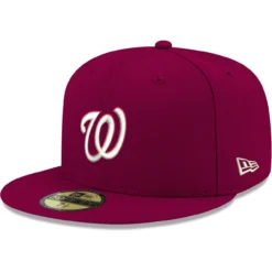 Front Page 32 Men's Washington Nationals New Era Cardinal White Logo 59FIFTY Fitted Hat