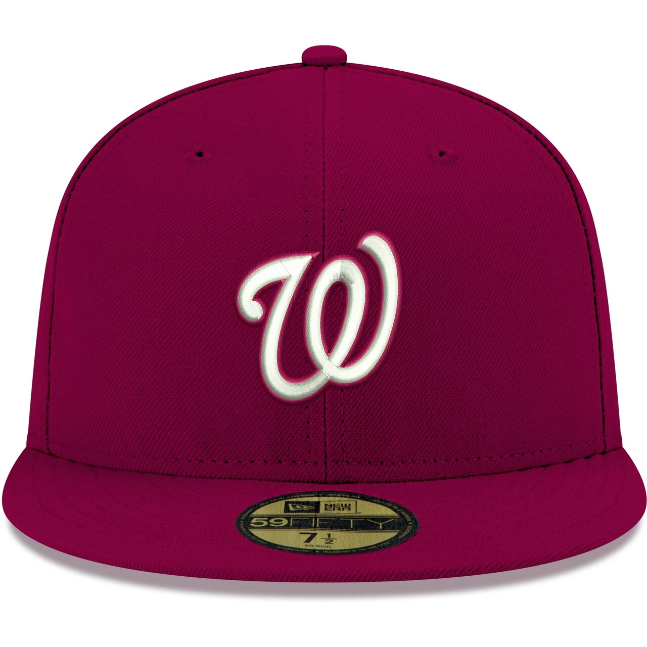 Men's Washington Nationals New Era Cardinal White Logo 59FIFTY Fitted Hat 2 Men's Washington Nationals New Era Cardinal White Logo 59FIFTY Fitted Hat - Image 2
