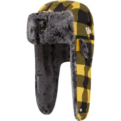 Men's Pittsburgh Pirates New Era Gold Buffalo Plaid Trapper Hat