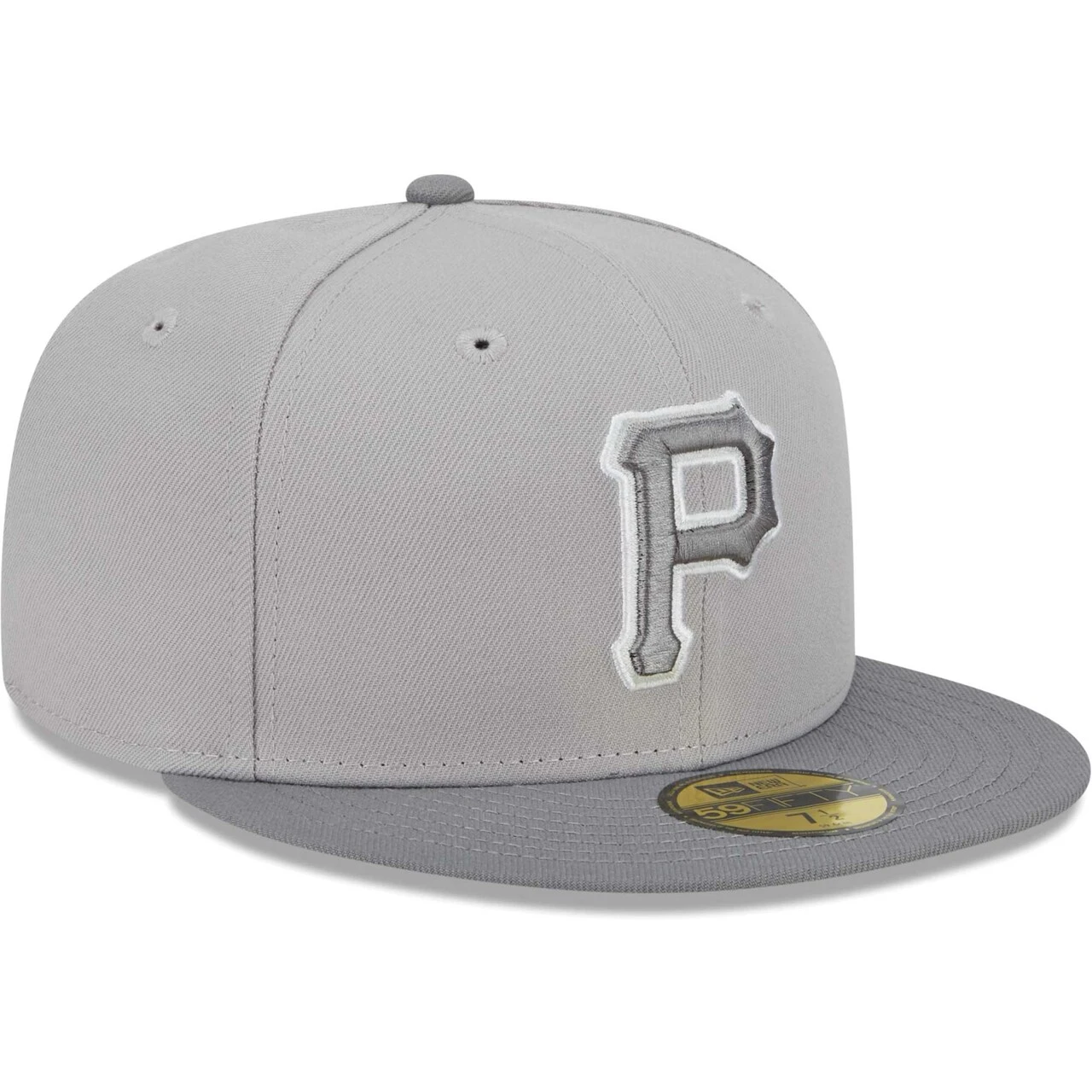 Men's Pittsburgh Pirates New Era Gray Green Undervisor 59FIFTY Fitted Hat 3 Men's Pittsburgh Pirates New Era Gray Green Undervisor 59FIFTY Fitted Hat - Image 3