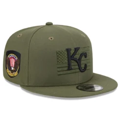 Men's Kansas City Royals New Era Green 2023 Armed Forces Day 9FIFTY Snapback Adjustable Hat