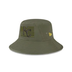 Men's Kansas City Royals New Era Green 2023 Armed Forces Day Bucket Hat