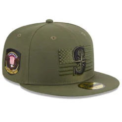 Men's Seattle Mariners New Era Green 2023 Armed Forces Day On-Field 59FIFTY Fitted Hat