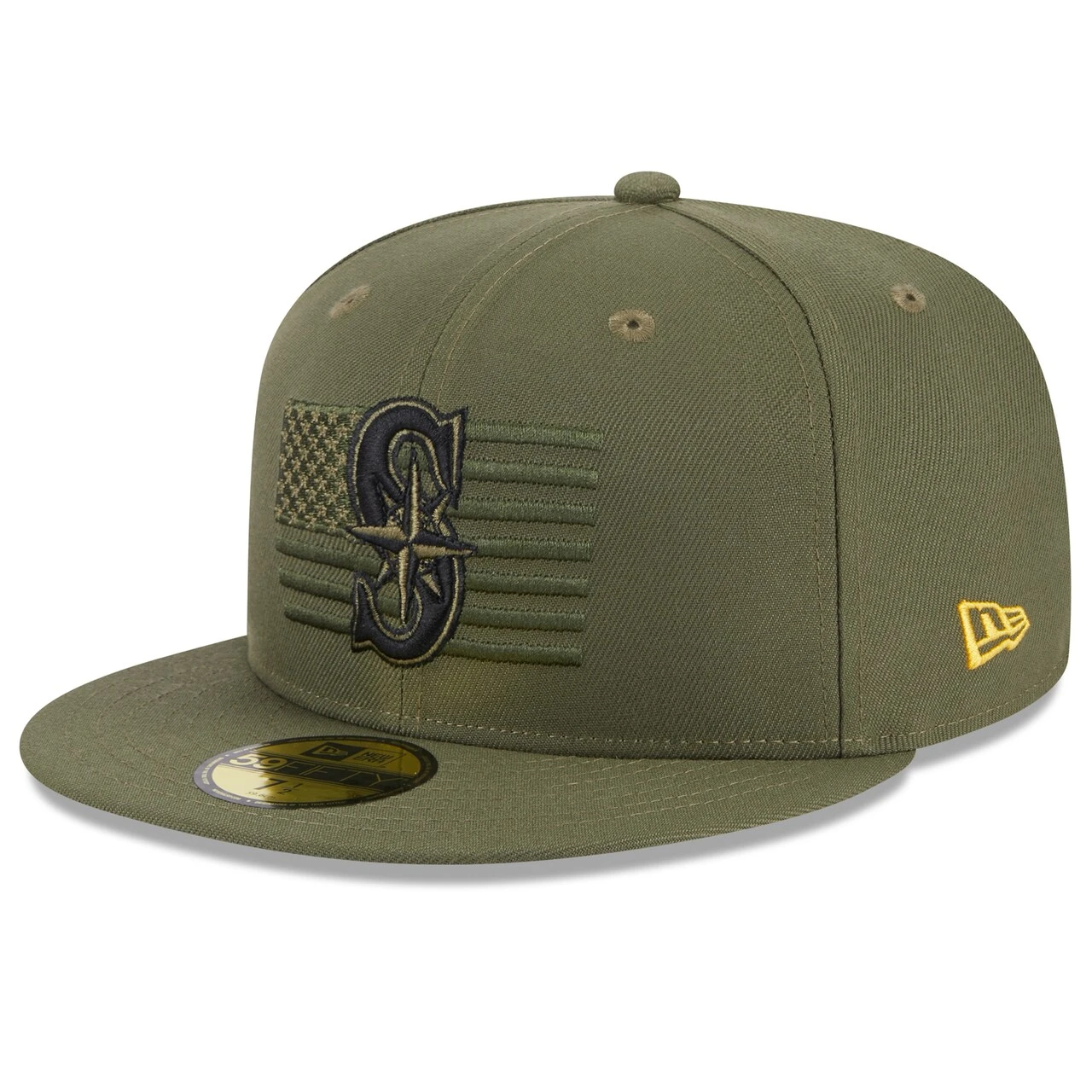 Men's Seattle Mariners New Era Green 2023 Armed Forces Day On-Field 59FIFTY Fitted Hat 3 Men's Seattle Mariners New Era Green 2023 Armed Forces Day On-Field 59FIFTY Fitted Hat - Image 3