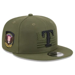 Men's Texas Rangers New Era Green 2023 Armed Forces Day 9FIFTY Snapback Adjustable Hat
