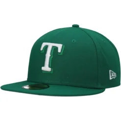 Men's Texas Rangers New Era Kelly Green White Logo 59FIFTY Fitted Hat