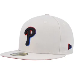 Men's Philadelphia Phillies New Era Khaki Stone Dim Undervisor 59FIFTY Fitted Hat