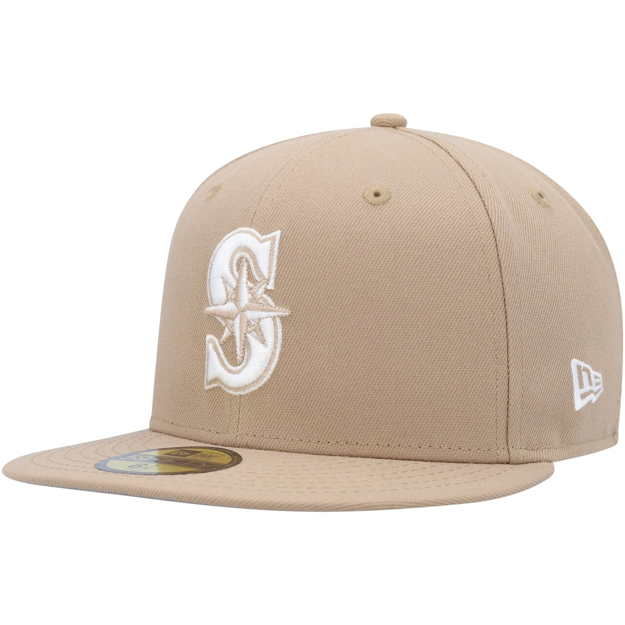Men's Seattle Mariners New Era Khaki 59FIFTY Fitted Hat 1 Men's Seattle Mariners New Era Khaki 59FIFTY Fitted Hat