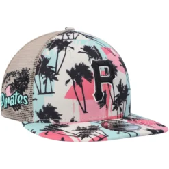 Men's Pittsburgh Pirates New Era Natural Retro Beachin' Trucker 9FIFTY Snapback Hat