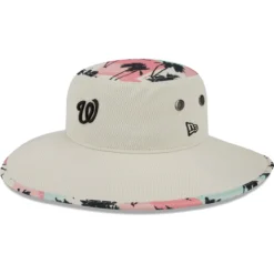 Men's Washington Nationals New Era Natural Retro Beachin' Bucket Hat