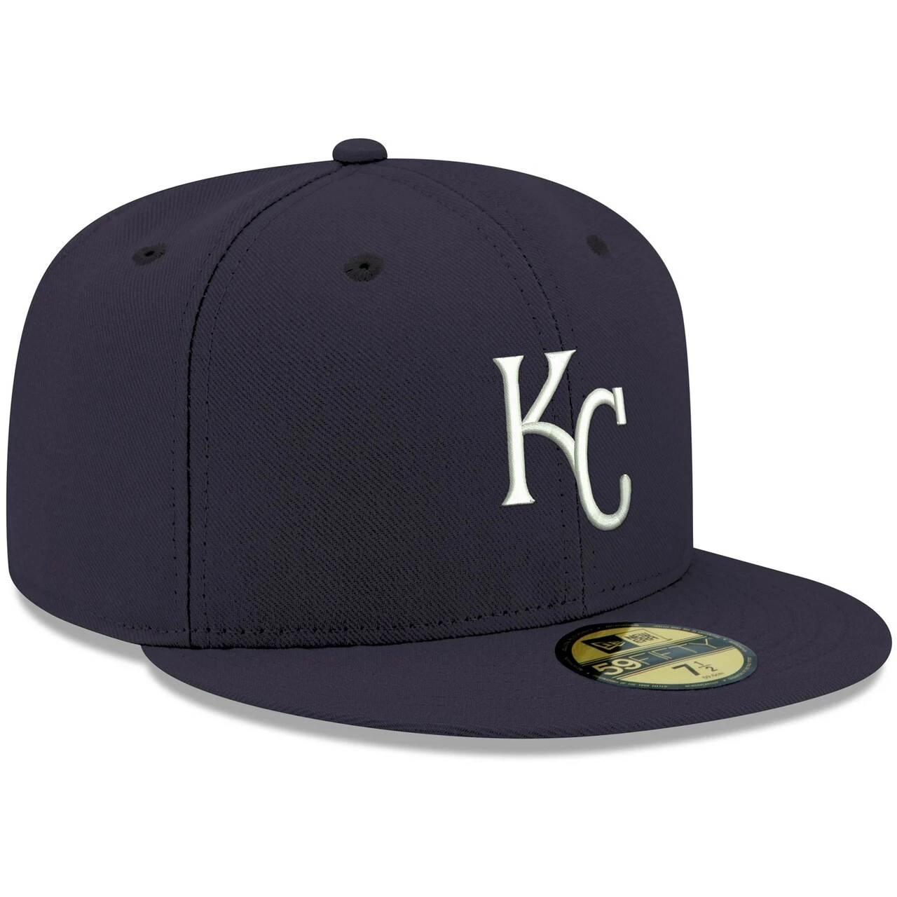Men's Kansas City Royals New Era Navy White Logo 59FIFTY Fitted Hat 3 Men's Kansas City Royals New Era Navy White Logo 59FIFTY Fitted Hat - Image 3
