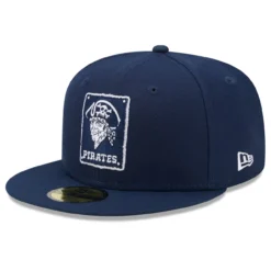 Men's Pittsburgh Pirates New Era Navy Cooperstown Collection Oceanside Green Undervisor 59FIFTY Fitted Hat