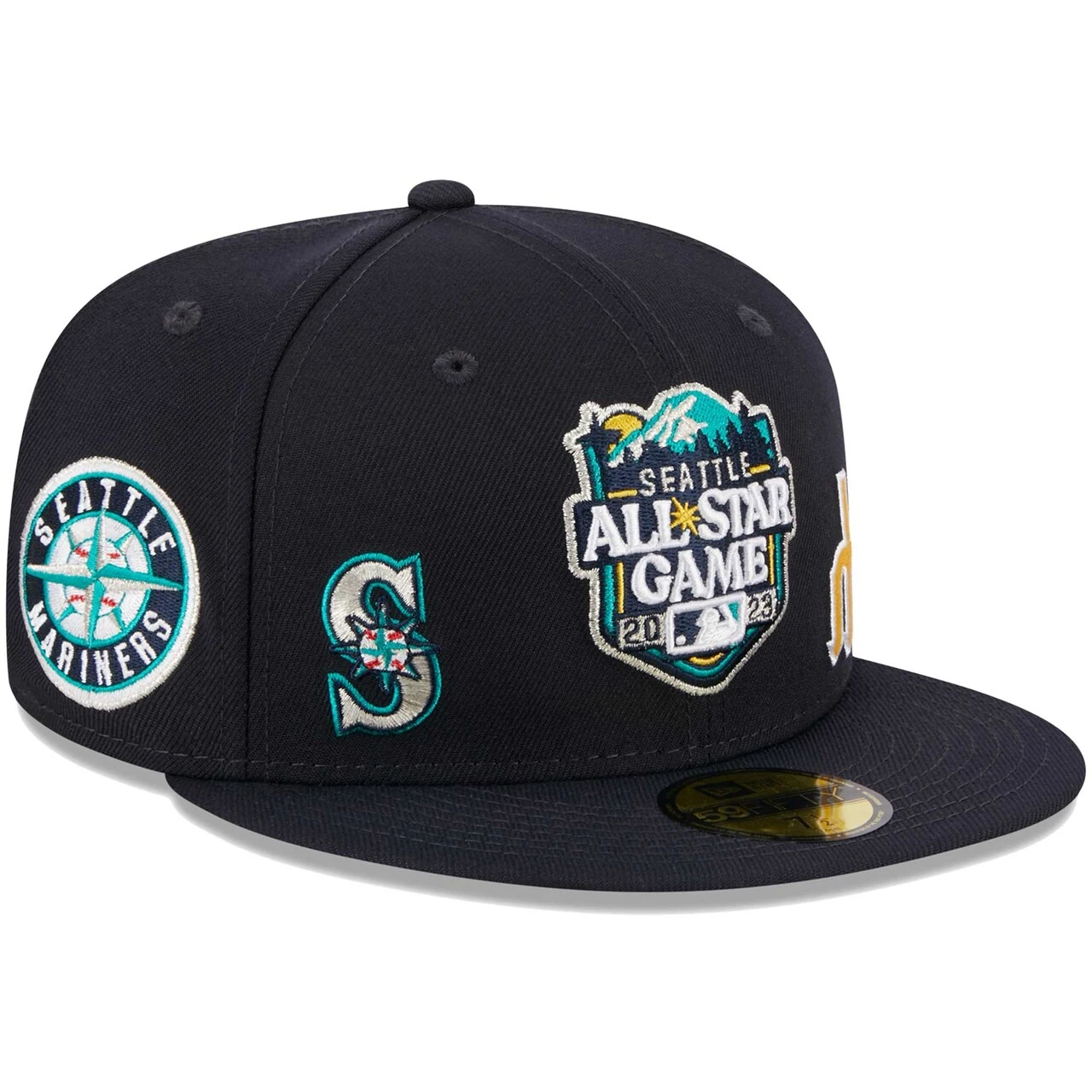 Men's Seattle Mariners New Era Navy 2023 MLB All-Star Game Multi-Patch 59FIFTY Fitted Hat 1 Men's Seattle Mariners New Era Navy 2023 MLB All-Star Game Multi-Patch 59FIFTY Fitted Hat
