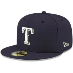 Men's Texas Rangers New Era Navy White Logo 59FIFTY Fitted Hat