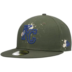 Men's Kansas City Royals New Era Olive Splatter 59FIFTY Fitted Hat