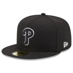 Men's Philadelphia Phillies New Era Black On Black Dub 59FIFTY Fitted Hat