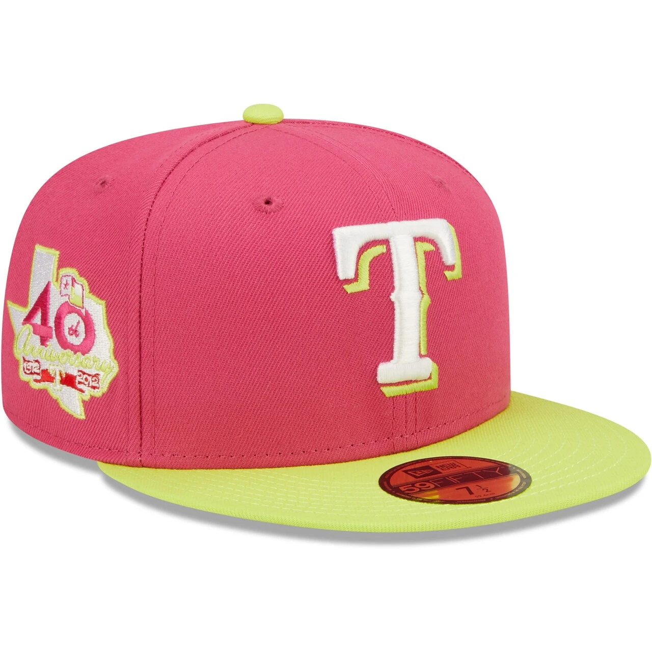 Men's Texas Rangers New Era Pink 40th Anniversary Beetroot Cyber 59FIFTY Fitted Hat 1 Men's Texas Rangers New Era Pink 40th Anniversary Beetroot Cyber 59FIFTY Fitted Hat