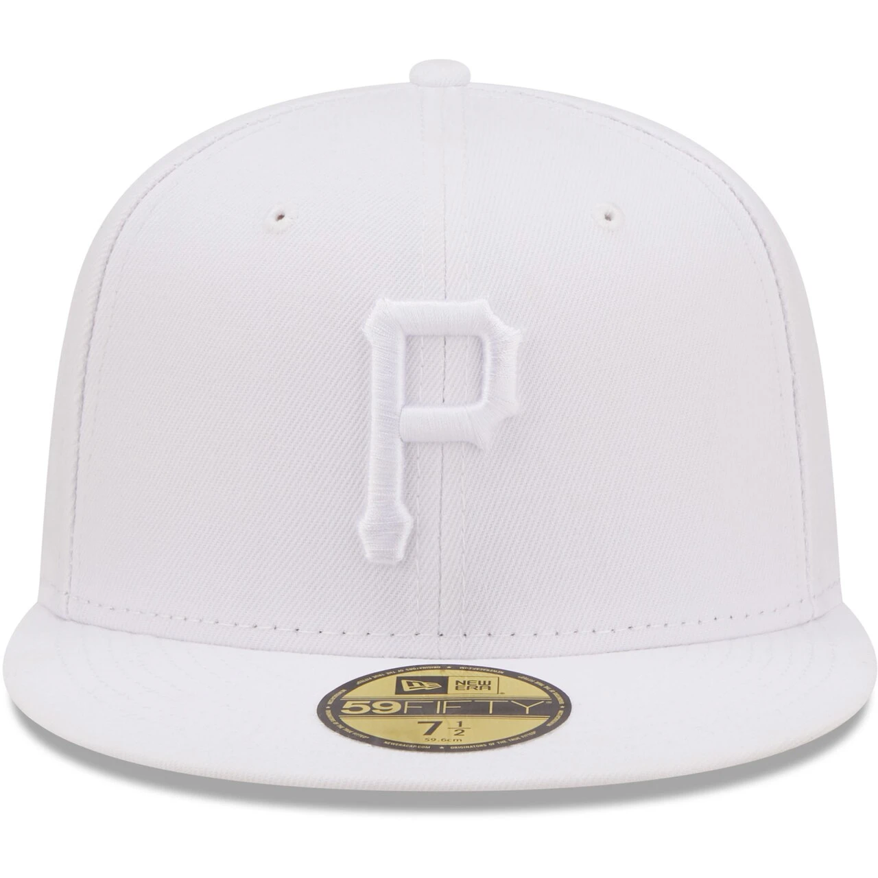 Men's Pittsburgh Pirates New Era White On White 59FIFTY Fitted Hat 2 Men's Pittsburgh Pirates New Era White On White 59FIFTY Fitted Hat - Image 2
