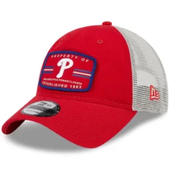Men's Philadelphia Phillies New Era Red Property Trucker 9TWENTY Snapback Hat