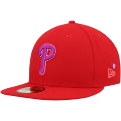 Men's Philadelphia Phillies New Era Red Purple Undervisor 59FIFTY Fitted Hat