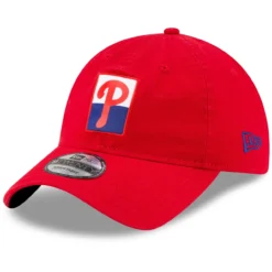 Men's Philadelphia Phillies New Era Red Split Logo 9TWENTY Adjustable Hat