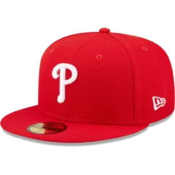 Men's Philadelphia Phillies New Era Red White Logo 59FIFTY Fitted Hat