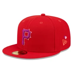 Men's Pittsburgh Pirates New Era Red Purple Undervisor 59FIFTY Fitted Hat