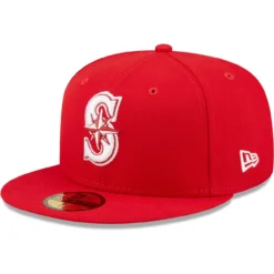 Men's Seattle Mariners New Era Red White Logo 59FIFTY Fitted Hat