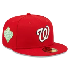 Men's Washington Nationals New Era Red 2019 World Series Champions Citrus Pop UV 59FIFTY Fitted Hat